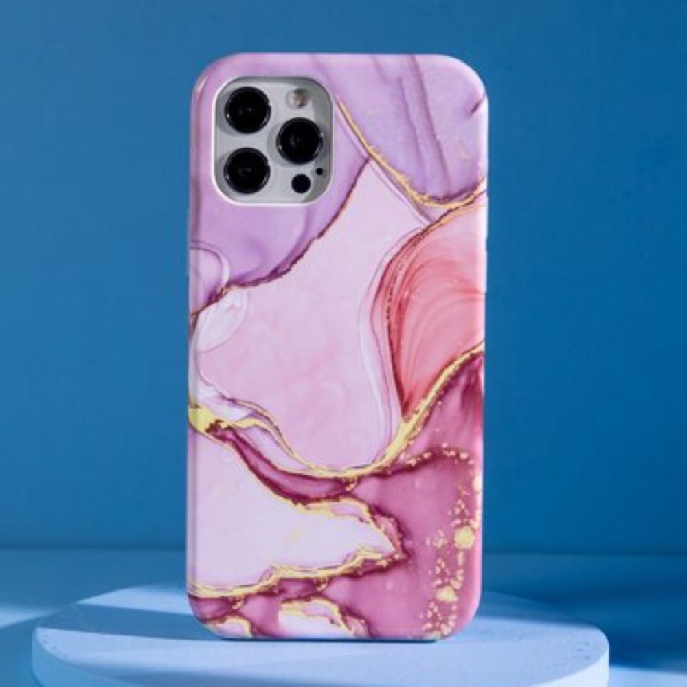 Tech rebellion Elegant Marble Phone Case with Gold Accents iPhone 12/12pro